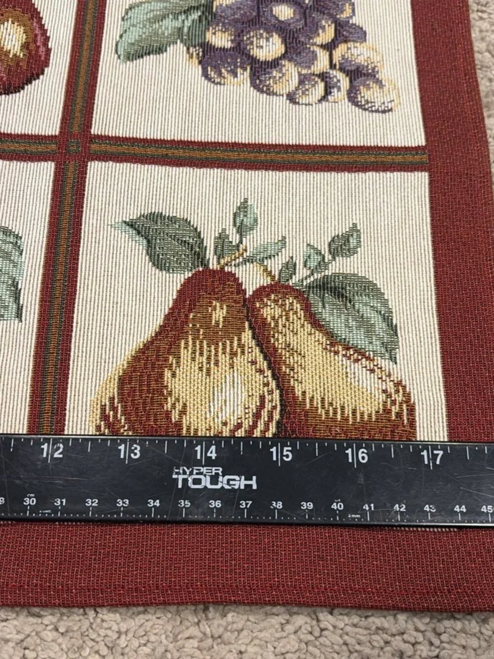 VTG Kemp & Beatley Tapestry Fruit Placemat Set 18X13